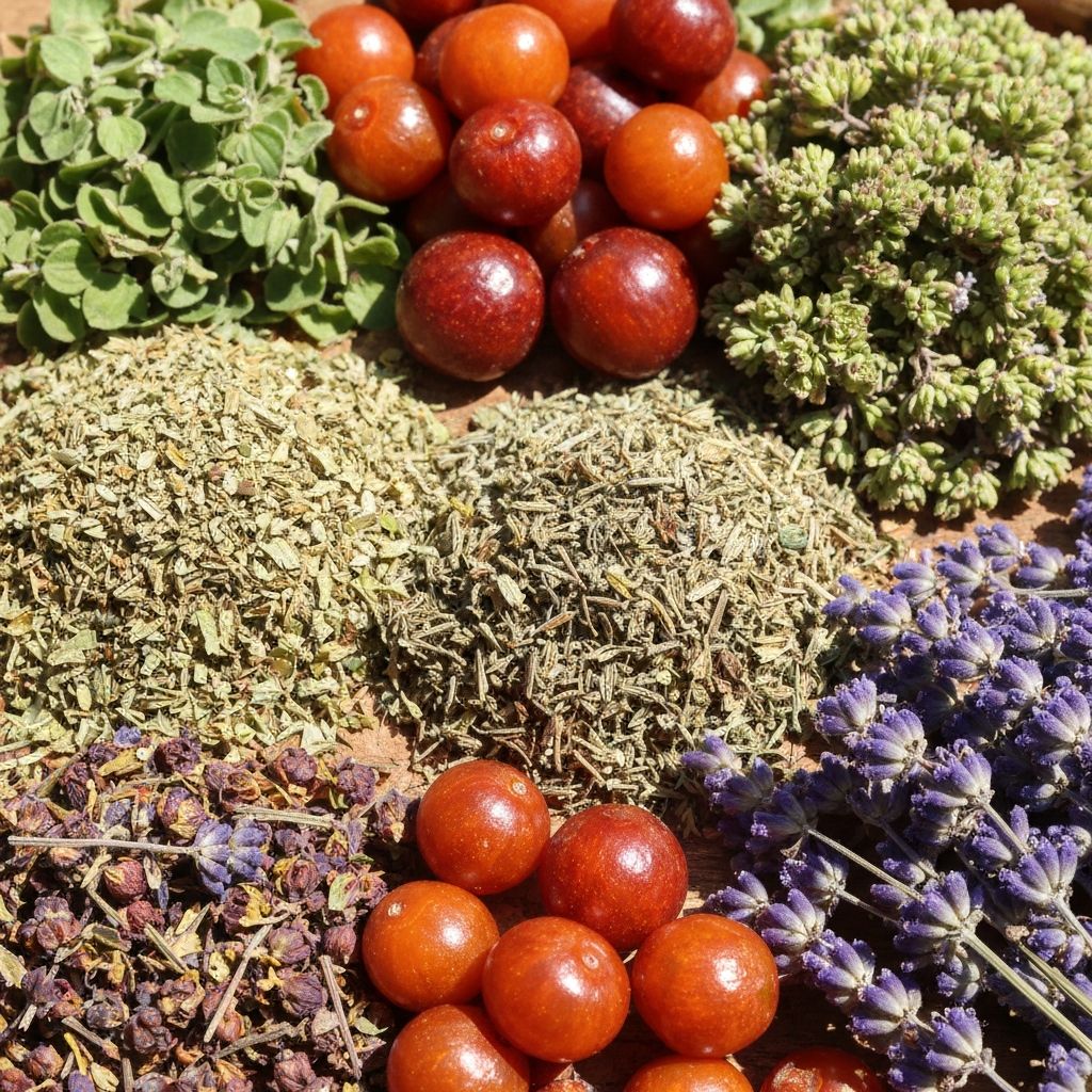 Mediterranean herbal combinations and botanical pairings